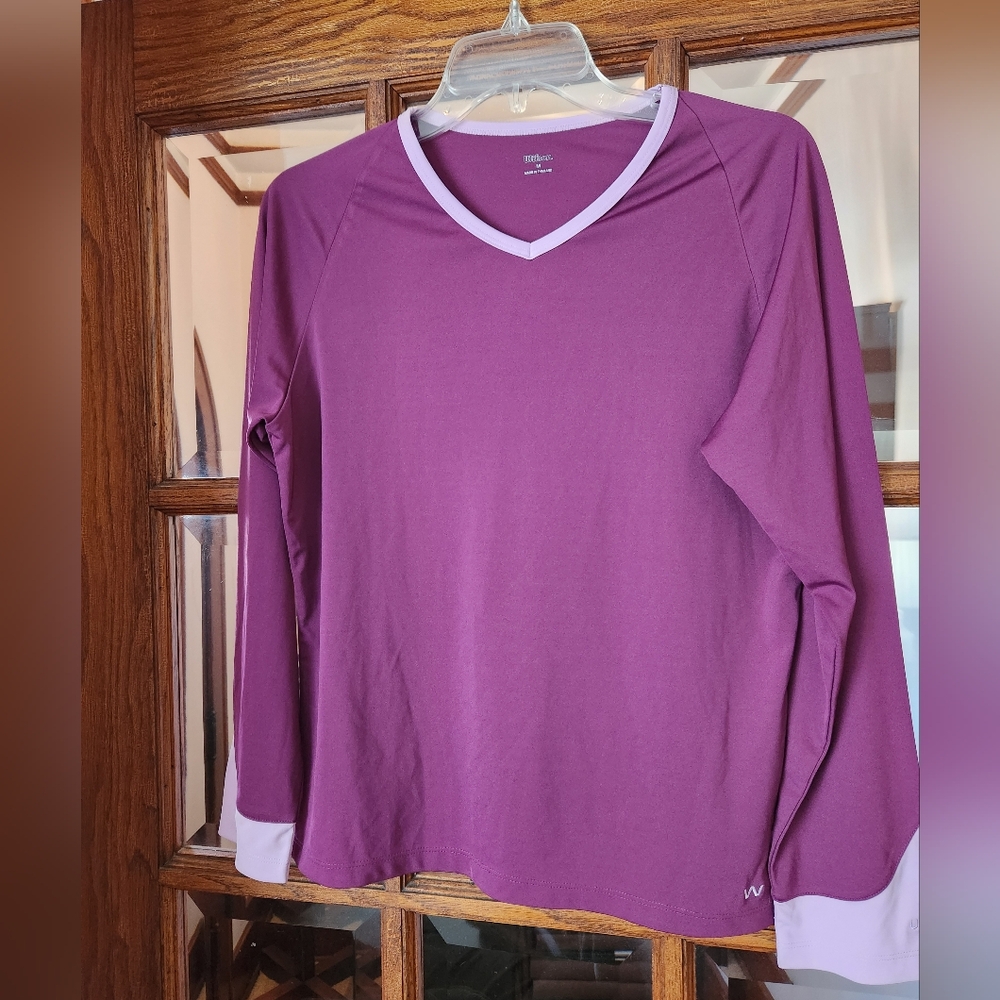 🏖Purple Long Sleeve V-Neck Top